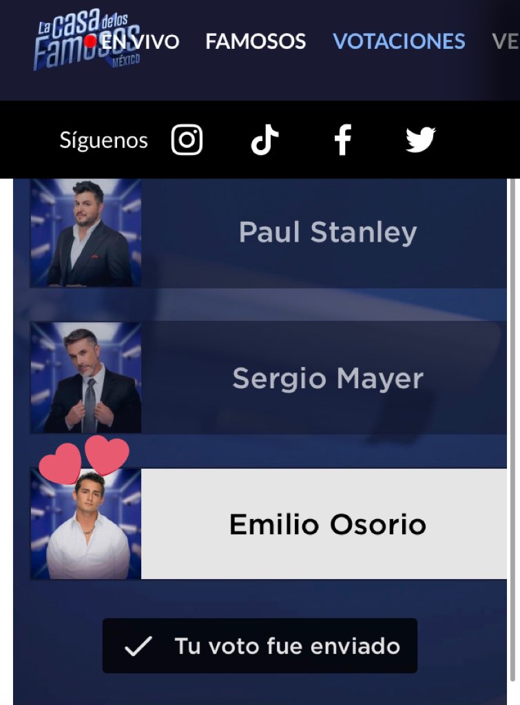 La_Garciia05's tweet photo. dividiendo mis votos entre el #EmiloOsorio y #SergioMayer porque quiero, porque puedo y porque me da la gana arriba el #TeamInfierno #FueraPaulStanley 

#LaCasaDeLosFamososMx https://t.co/9bt3b8dood