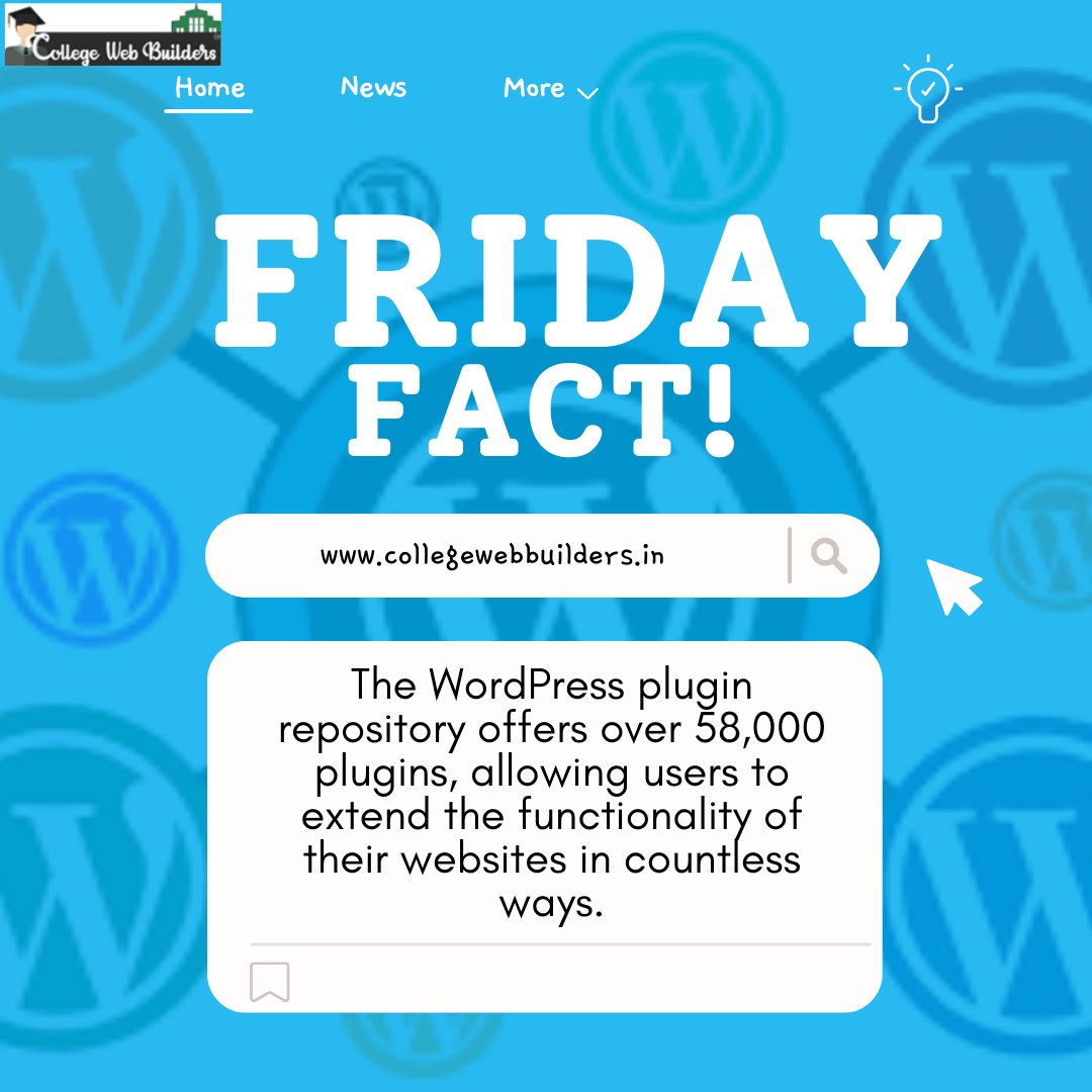 collegebbuilder's tweet photo. Friday Fact

 https://t.co/HZ0XxCIqe8
   +1.202.421-5747

#collegewebbluiders #fridayfact #facts #GodMorningFriday #WordPressPlugins #PluginPower #ExtendYourWebsite #EndlessPossibilities #WordPressAddOns #PluginParadise https://t.co/V5eEDWrSF8