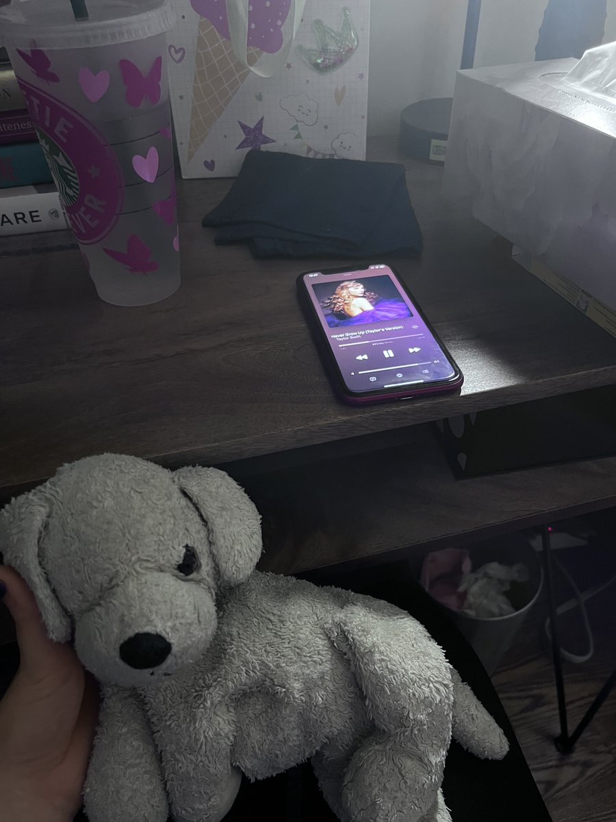 Had to grab my stuffed dog I got the day I was born to listen to Never Grow Up (Taylor’s Version) 💜🥺
<a href="/taylornation13/">Taylor Nation</a> #SpeakNowTaylorsVersion