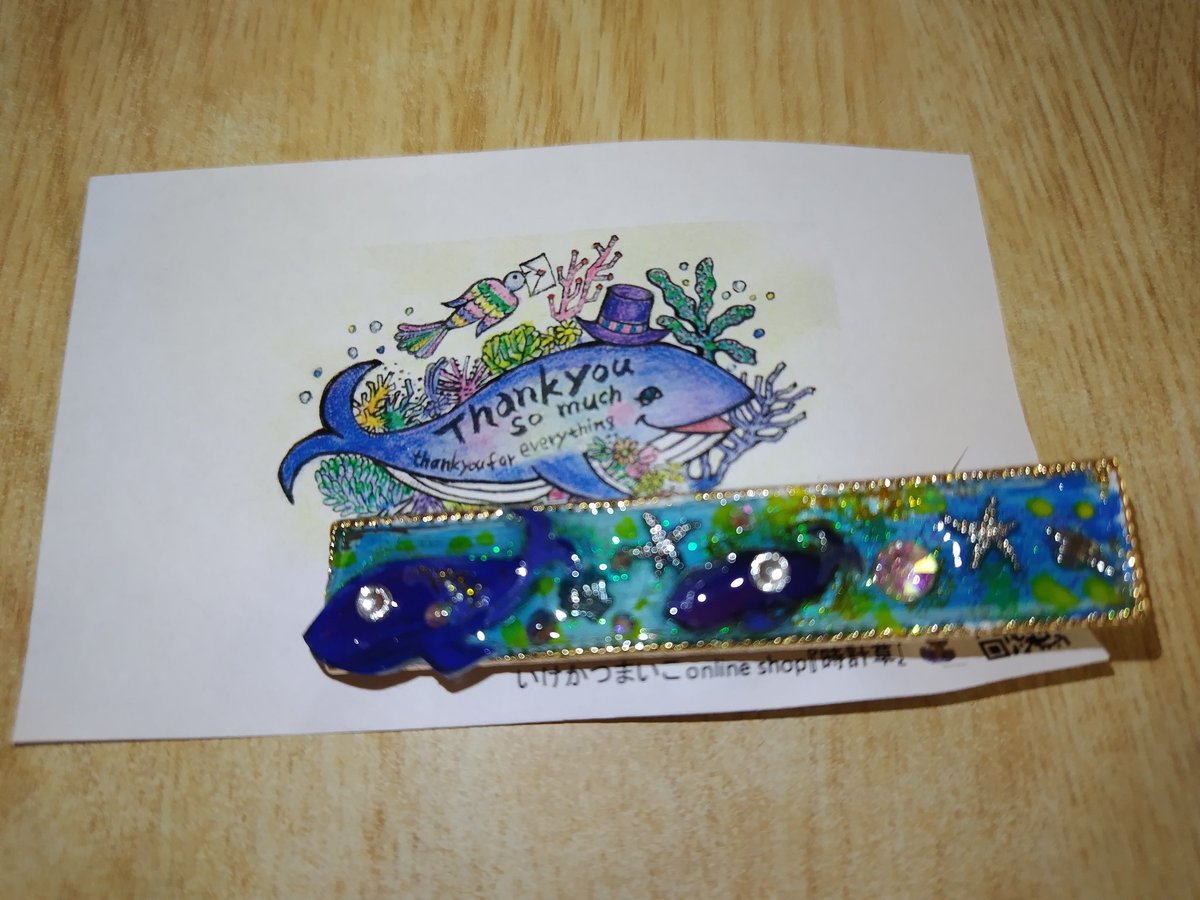 skygt1048's tweet image. アーティストいけかつまいこ様にお願いし、作っていただいたネクタイピン😍
キラキラしていて、海の中の天の川のようです✨✨✨
大切に使わせて頂きます✨😌✨
#アーティストいけかつまいこ
#t_caster
#特注品
#世界に１つ
#キラキラ海の天の川
#アキシマクジラ