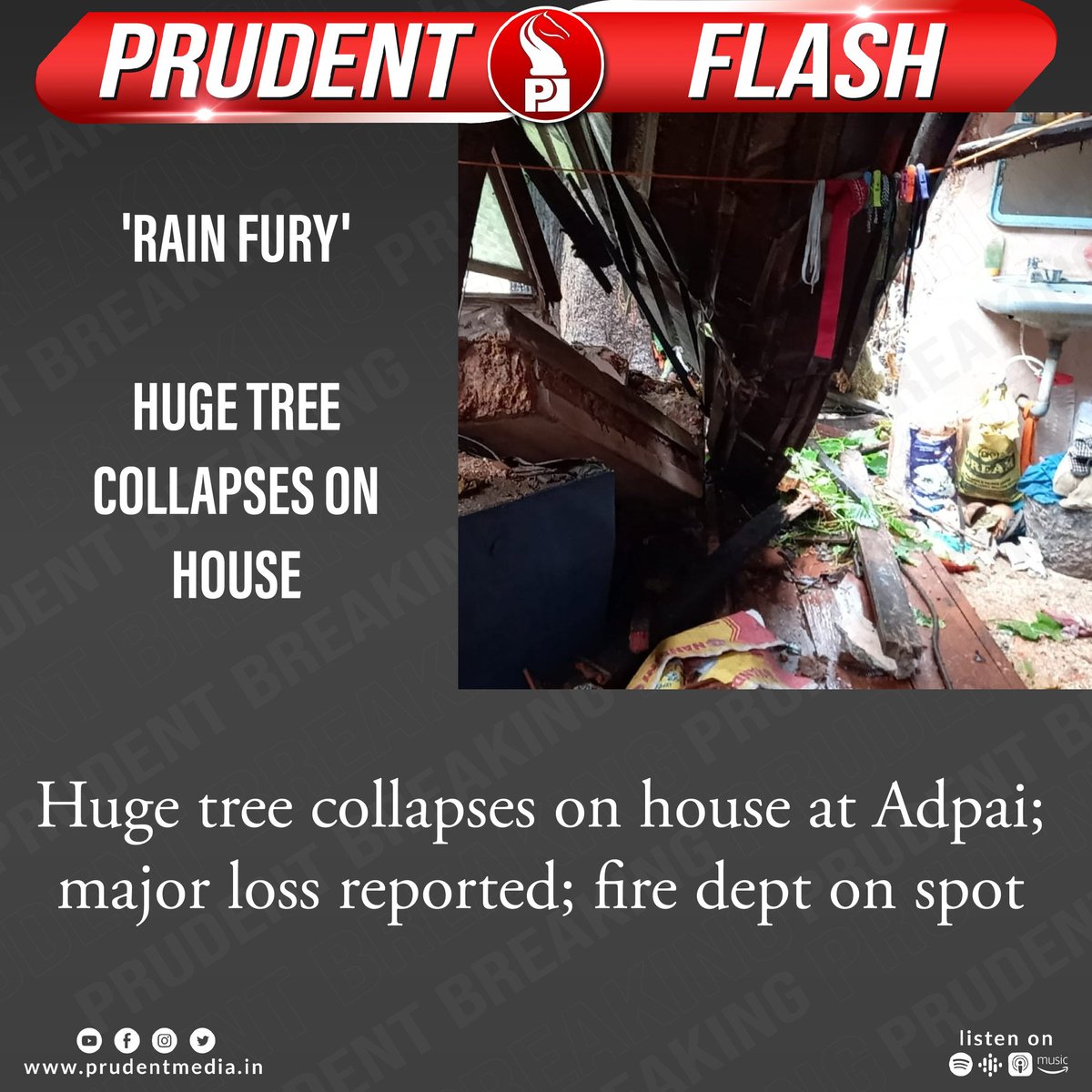 prudentgoa's tweet photo. #Goa #Adpai #Tree #Collapse https://t.co/s2TrtxMSA3