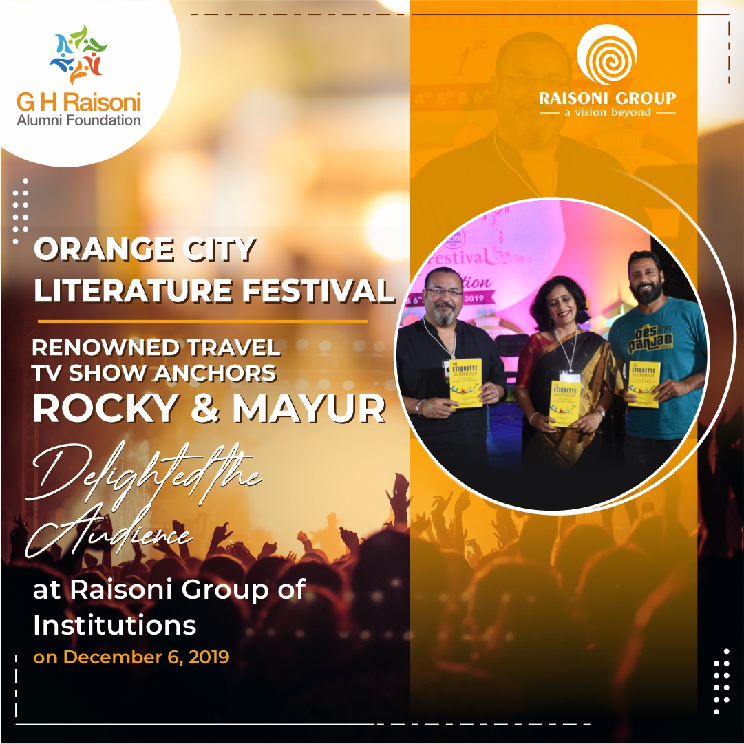 Rocky & Mayur, the beloved hosts of the popular Travel TV Show, set the stage on fire at the @oclfnagpur Their infectious enthusiasm and captivating storytelling had the audience hooked from start to finish.'

#OrangeCityLitFest #RockyAndMayur #TravelTVShow #Raisoni