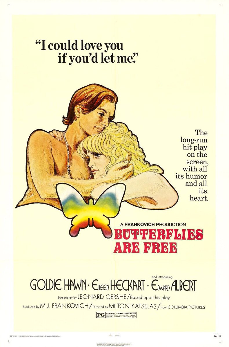 🎬MOVIE HISTORY: 51 years ago today, July 6, 1972, the movie ‘Butterflies Are Free’ opened in theaters!

#GoldieHawn #EdwardAlbert #EileenHeckart #PaulMichaelGlaser #MichaelWarren #MiltonKatselas