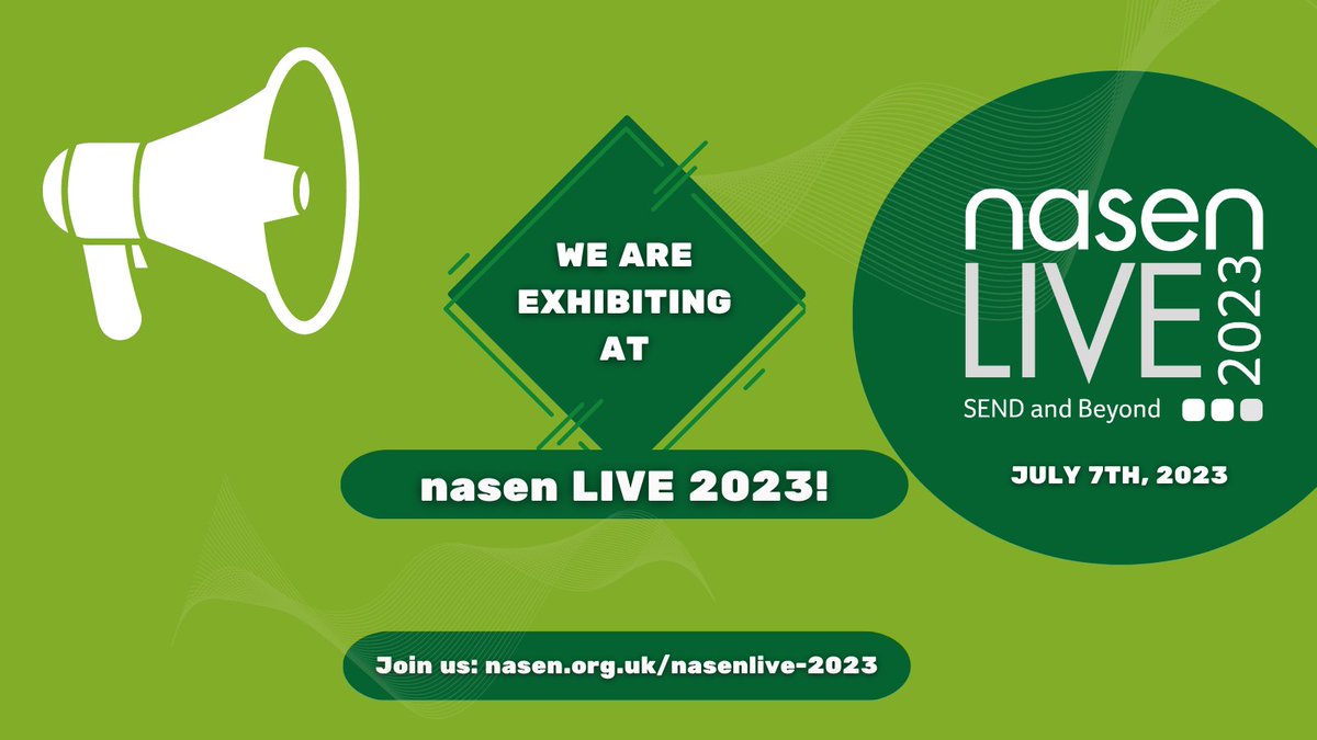 If you're visiting the @nasen_org Live conference today we look foward to meeting you!

Visit us at Stand 38 for a demo of #EasyReader Premium for Education, SuperNova Magnifier and Screen Reader, and GuideConnect assistive tech.

#NASEN #A11y #NasenLive #SEN #SEND #SENCO