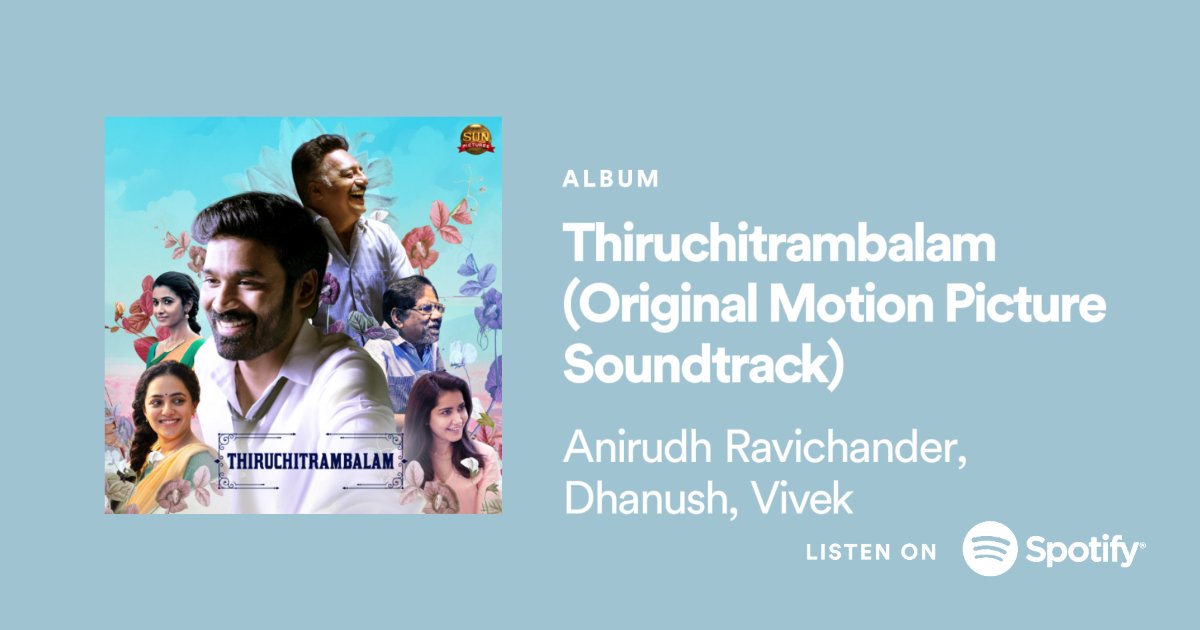 Thiruchitrambalam surpass 300M streams on Spotify! It's the 2nSouth Indian album to get 300M streams (after 3) and the fastest album to reach 300M streams (286 days) #Anirudh #AnirudhRavichander #Dhanush #Thiruchitrambalam #OnceUponATimeTour @anirudhofficial