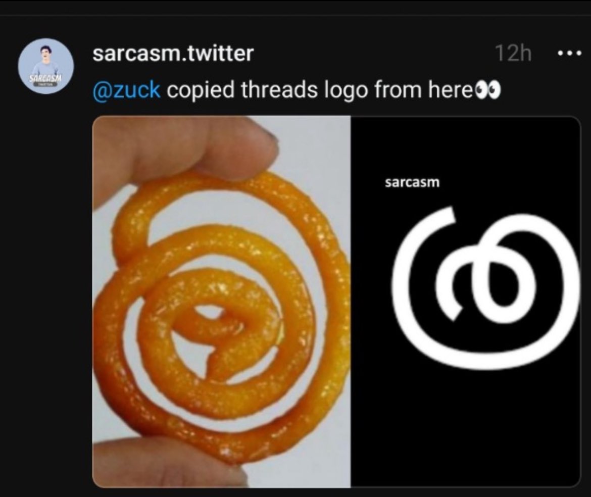 gypsy_nilima's tweet photo. @elonmusk @TitterDaily Even the Logo is copied from the Indian sweet known as Jalebi 
😂 https://t.co/yBpOxpsjud