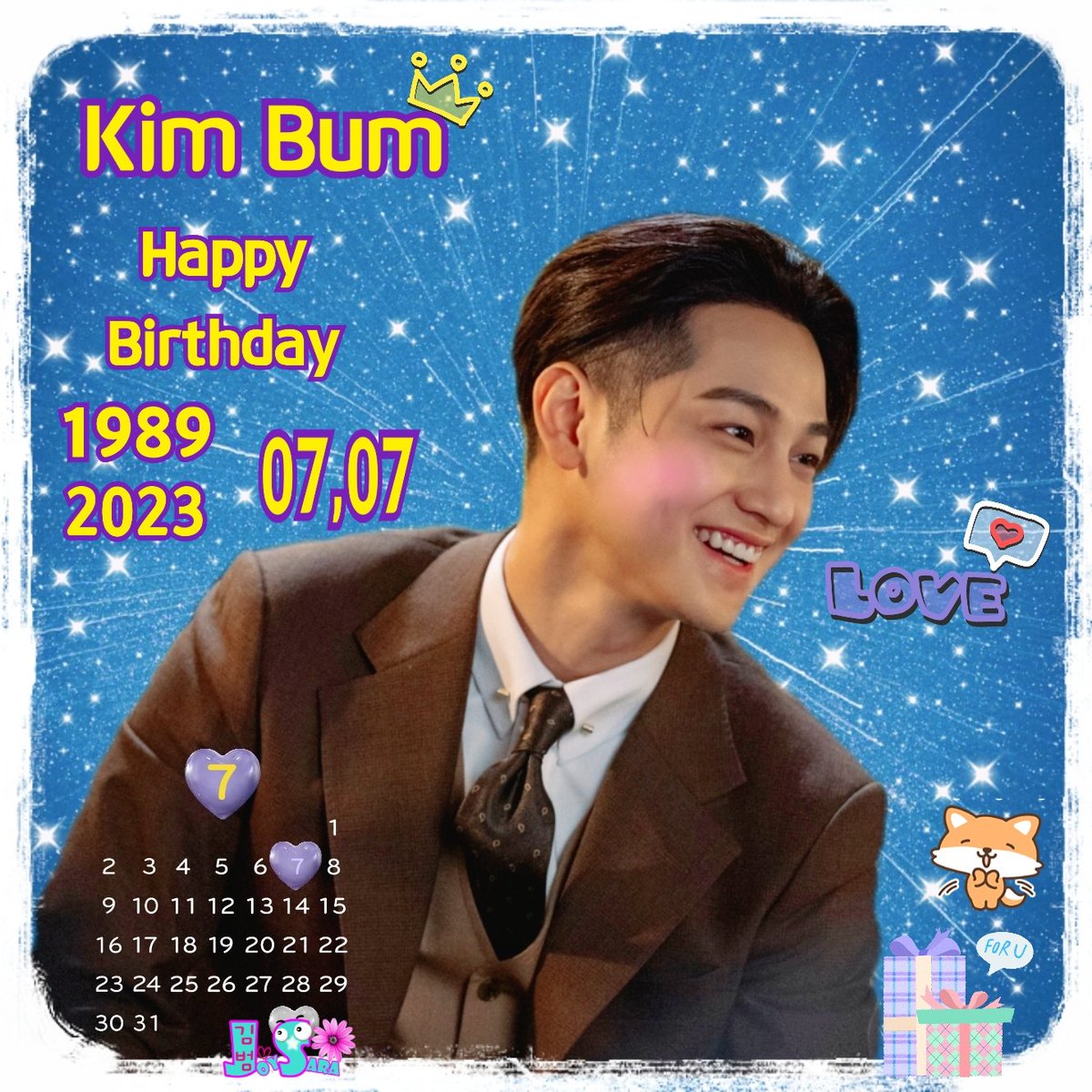joysara1's tweet photo. 20230707 🎉 34 th🎉 
(35-1 = 34  again 😂)
Happy birthday Kim Bum 🍰🍷
I hope you have a good day today too. Always be happy and healthy.
I will always support your work. movies, dramas, and music... 🤍🎬📺🎶🎤
#HappyKimBumDay #KIMSANGBUM #김상범 
#KIMBUM #คิมบอม #김범 https://t.co/xzY9vEMPoo