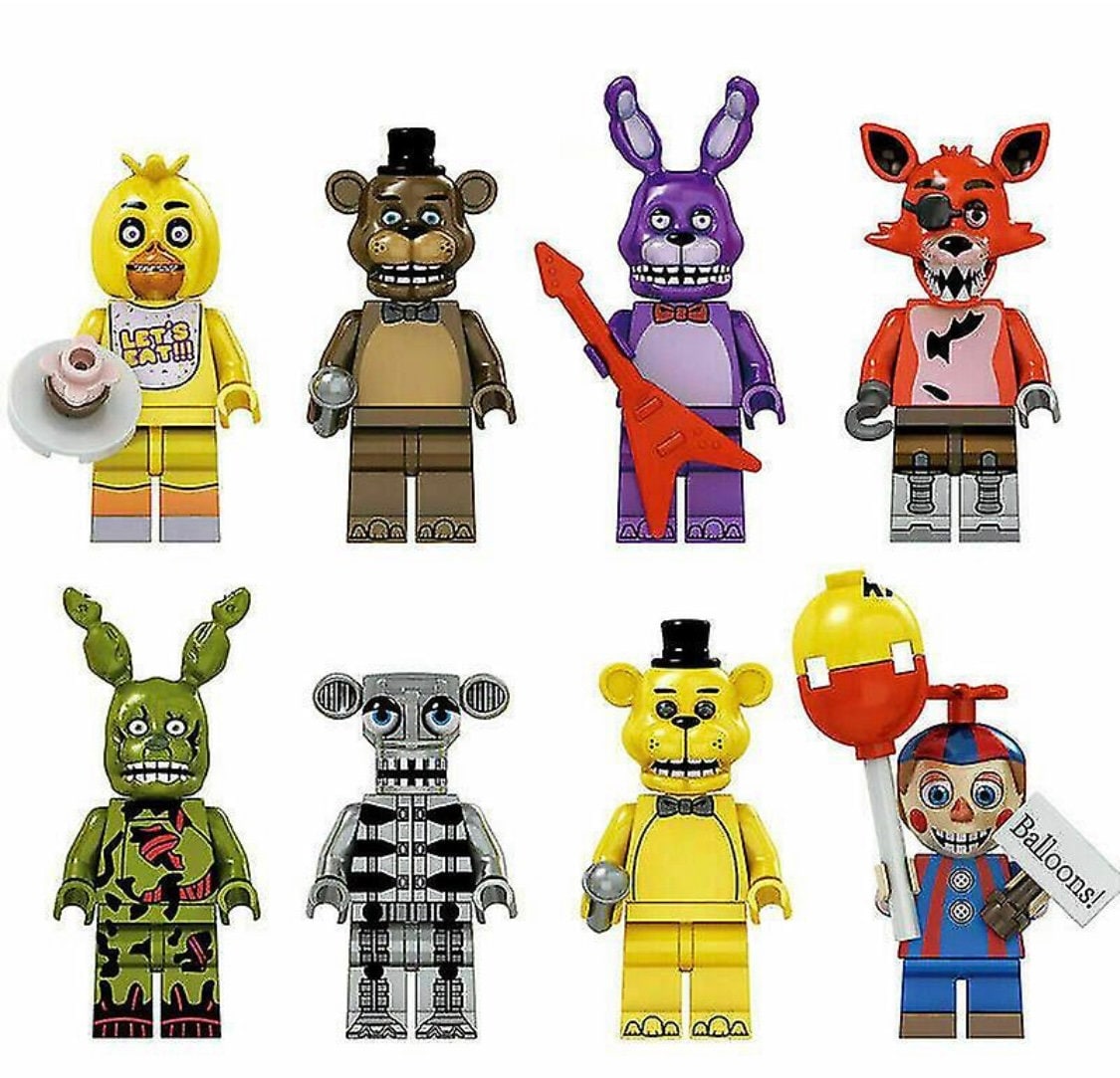Excited to share the latest addition to my #etsy shop: FNAF Five Nights At Freddies Minifigure Sets of 8 Building Blocks etsy.me/43geiA4 #fnaf #fivenights #minifigure #minifigures #buildingblocks #lego #custommade #guitar #bundleset