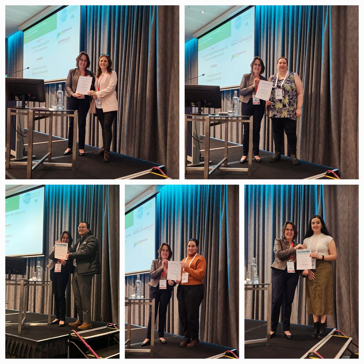 Poster and oral prizes galore at this year's #ASM2023! Thank you to our prize sponsors @AUSSOCMIC @MicrobioSoc #MicrobioJ #JMedMicro @FEMSmicro and congratulations to all our prize winners 🎉🎉