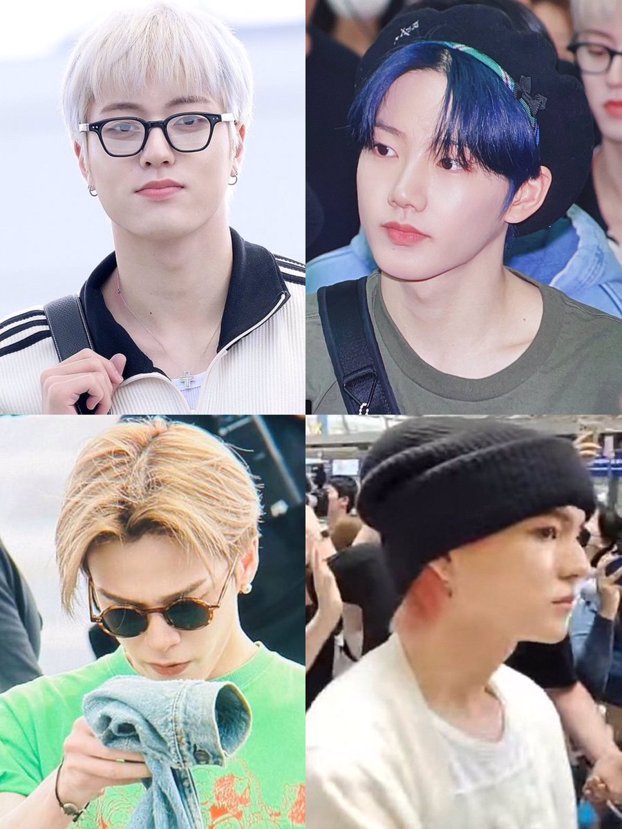 matetsushi's tweet photo. haruto, junkyu, asahi and yoshi slaying their new hair colors ❤️‍🔥 https://t.co/8vZDizxA9s