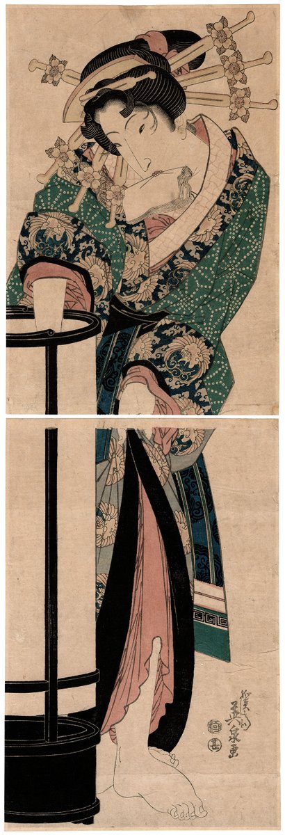 _ArteGiapponese's tweet photo. Lotto 01075
N.1 dittico di xilografie ukiyo-e
Keisai Eisen
DONNA CHE ACCENDE UNA LAMPADA 
https://t.co/h0LEFGu9zl

#dittico #xilografie #ukiyoe #keisaieisen #donna #accende #lampada #ritratto #bellezza #inpiedi #cortigiana #oiran #andon #giappone #giapponese #arte #artegiapponese https://t.co/k45K4290Bg