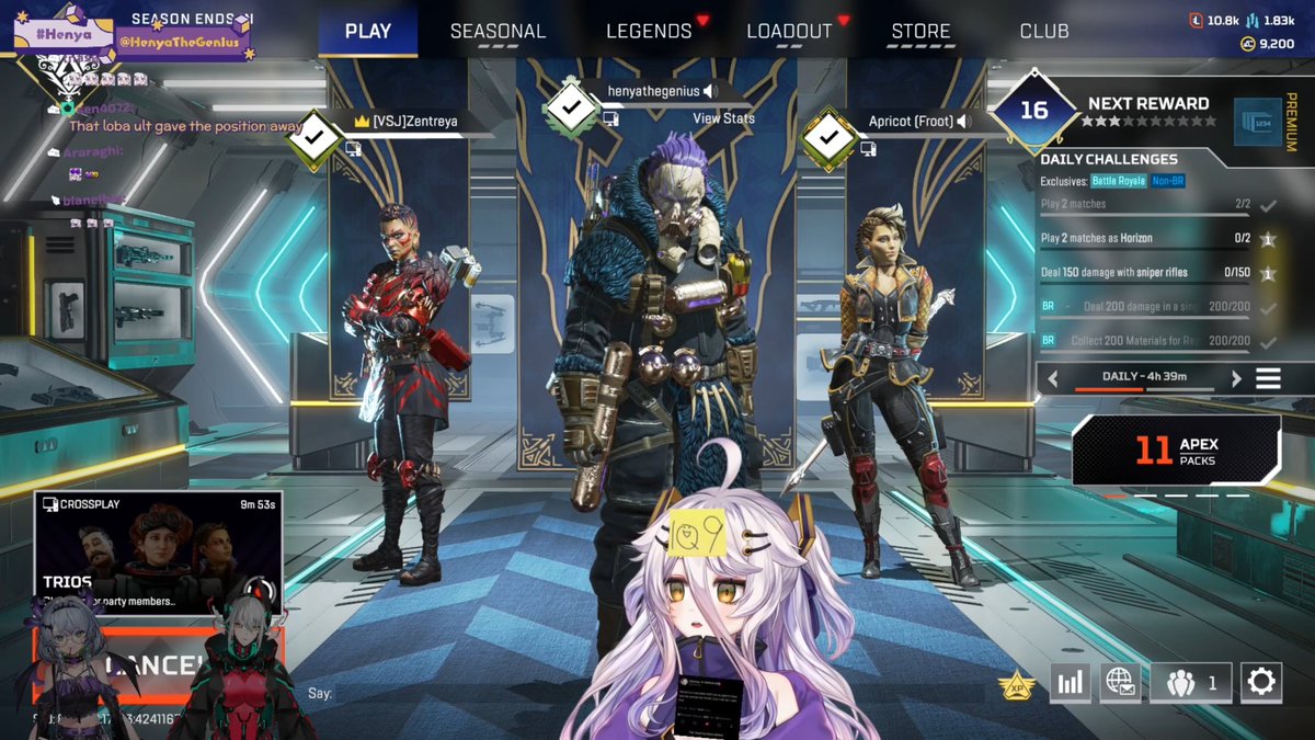 🚨突発コラボ🚨
なんと、突然のAPEXコラボ、
- ケトル ( <a href="/henyathegenius/">Henya📛</a> 📛)
- トースター ( <a href="/zentreya/">Zentreya⚡🐲⚔️</a> ⚡)
- フルーツ ( <a href="/LichVtuber/">Froot💀</a> 💀)

の朝食パーティ、チャンピオンを取る事が出来るのでしょうか！？

twitch.tv/henyathegenius