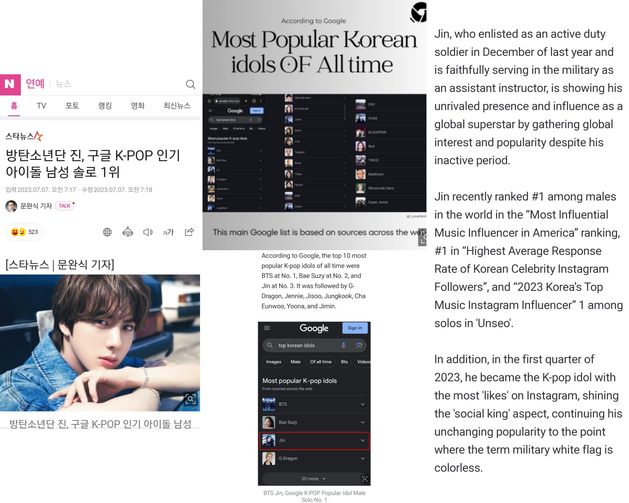 JIN FACTS, 🛸 on X: ARTICLE