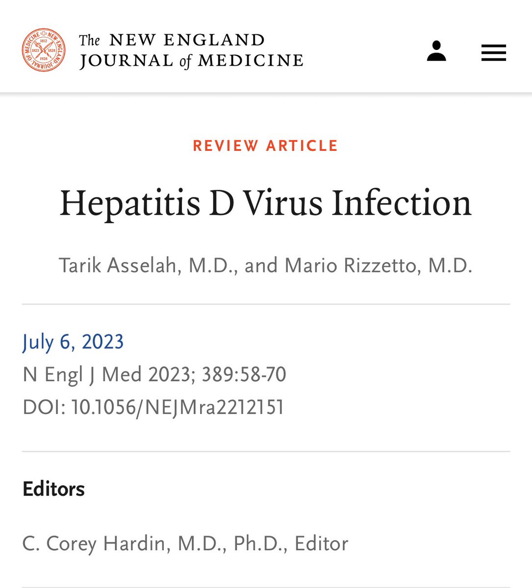 infeccHRUmalaga's tweet photo. En @NEJM revisión🤓📚 #HepatitisD, la hepatitis viral más #SEVERA aunq precisa #coinfeccion VHB🦠🫱🏻🫲🏻🦠. Mayor riesgo #cirrosis y #Cahepatocular con coinfeccion q monoinfección VHB. Tratamiento: Interferón pero nuevas moléculas: #Bulevirtide ya aprobadas
https://t.co/gdJgG0GdEs https://t.co/7OA8SYjflA