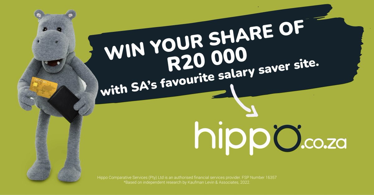 First week after month-end... No money?

@Hippo_co_za are helping you spend less on those debit orders that always seem to drain your salary.

Stand a chance to WIN R20,000.

Tell us which debit order is draining your salary to 32946 with the keyword Hippo.
#HippoMonthEnd