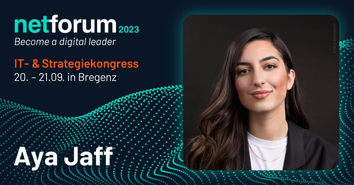 dtm_group_moll's tweet photo. Mit @ayadoingthings dürfen wir in diesem Jahr eine der bekanntesten Programmiererinnen Deutschlands auf dem #netforum 2023 begrüßen.
https://t.co/l6wRn8Rmej
#netforum #dtmgroup #technology #bregenz #ayajaff #web3 https://t.co/l9nucajsZn