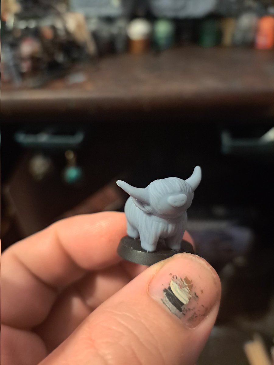 Artist_Oz's tweet photo. Filled in my build plate with this teeny Scottish cow. Tee hee. Adorable.
A wee coo!
#geeklife #3dprinting #Scottish #scottishcow #miniatures #minipainting #cute #sowee #wip #coo #evocationinminiature #resin #elegoomars2pro https://t.co/SRtEbBWqau