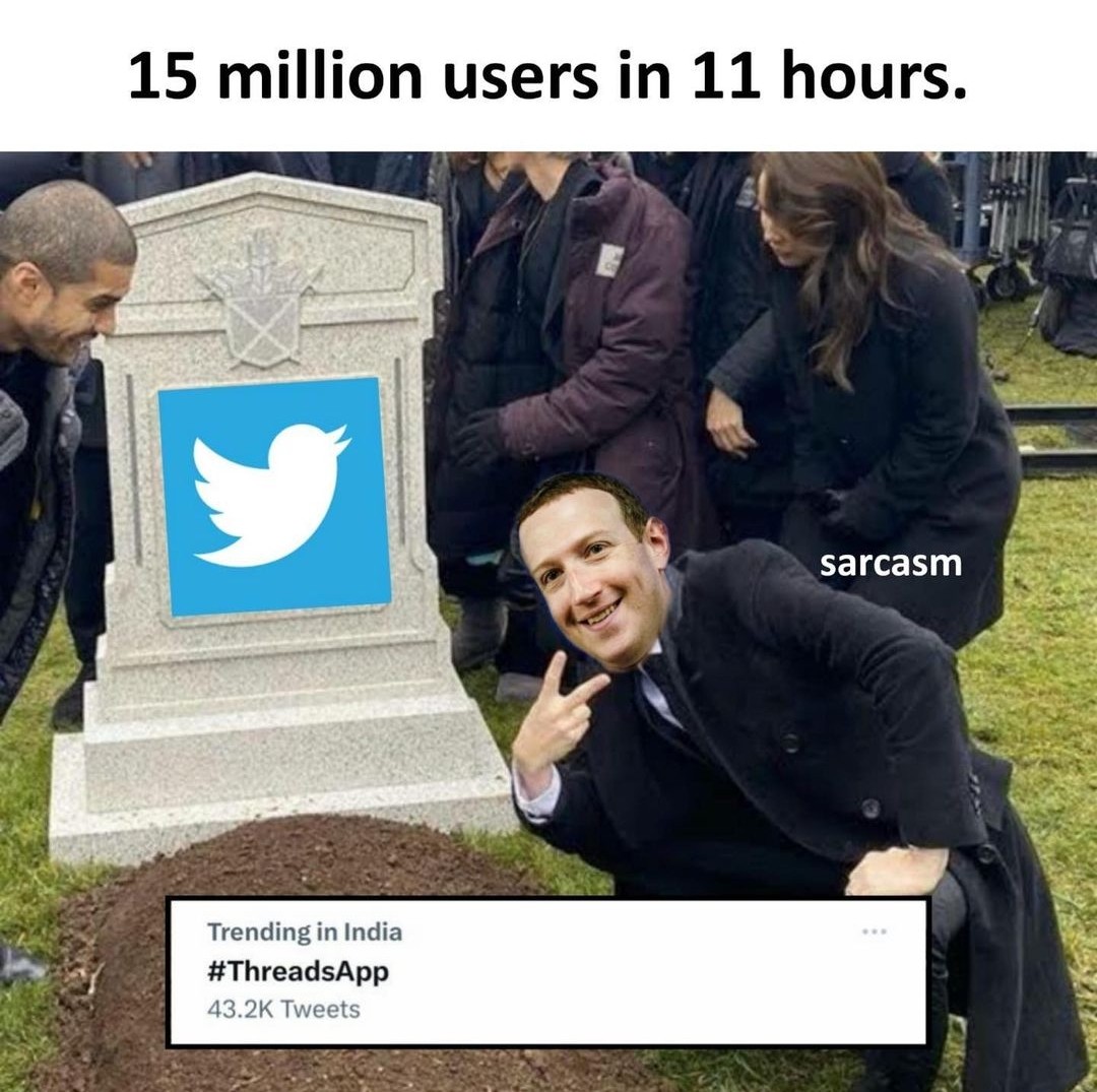 milan_0015's tweet photo. Seems today is bad day for Twitter.

Threads is flooded with lots of memes trolling Twitter. 😅

#Threads 🧵 https://t.co/nofoY02HhJ