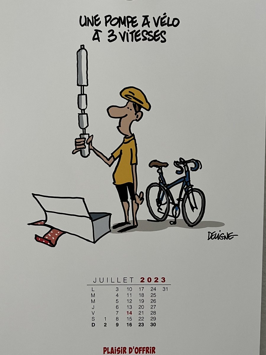 Bon Tour de France à Mont-deMarsan jusqu’à Bordeaux 🚲 Accompagné par le mois de juillet du calendrier plaisir d’offrir de @fdeligne 😊