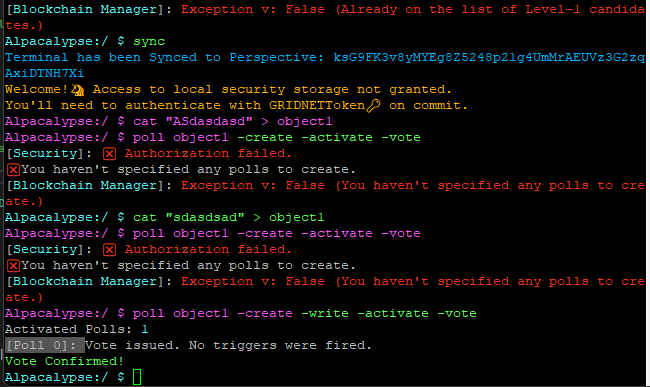 gridnetproject's tweet photo. Below, a decentralized Poll, associated with a file on a decentralized file system created, activated and voted for all within of a single #GridScript command, let us Rejoice! 💫
#GRIDNET ⋮⋮⋮ #web3 #hacking #programming #Crypto #Wizards🧙♂️🧙♀️ #NFTCommmunity #NFT https://t.co/VIqjMR2MX5
