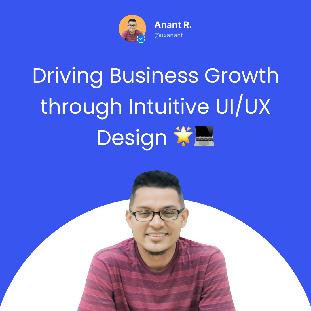 uxanant's tweet photo. Drive business growth with intuitive UI/UX design! As a freelance designer, I craft seamless digital experiences that captivate users and maximize conversions. 
Let's collaborate and create memorable journeys for your customers. 
#FreelanceUIUX #Design #Business #uxanant #upwork https://t.co/ixVnHR3F45