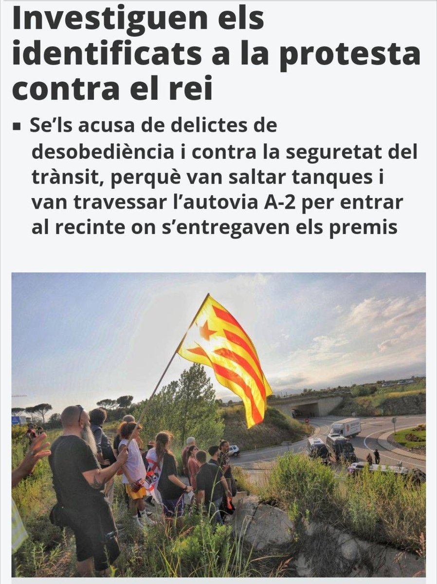 ❌ Els Mossos d'ERC investiguen 4 manifestants per protestar contra la monarquia paràsita ❗

🗣️ Prou xantatges! Votar el #23J és legitimar una farsa electoral, on guanyi qui guanyi, continuaran perpetuant la repressió que patim la dissidència política.