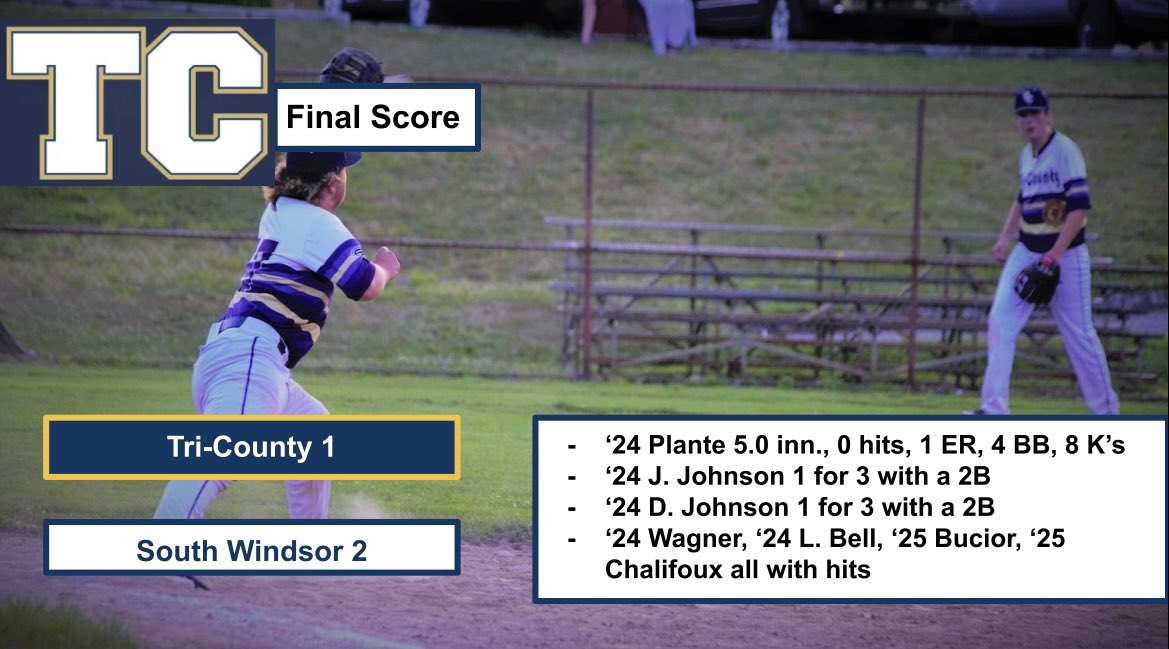 Tri-County 17U loses 2-1 and is 10-6 on the season.  We no hit SW, but could not deliver with timely hits late.   #ctalbb #ctbase