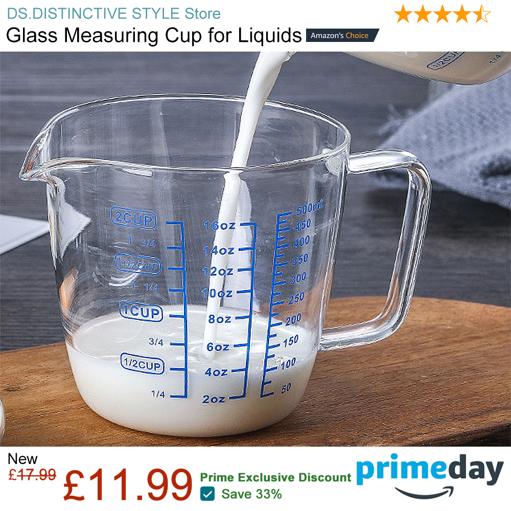 DSstyles's tweet image. 📏🍶 Measure with Precision and Style! 🥛✅ Multi-purpose glass measuring cup with ml, oz, and cup units. Made of durable borosilicate glass. Now only GBP 11.99! Buy now: amzn.to/3NH0QzG #measuringcup #kitchenessential #baking #dsstyles #distinctivestyle