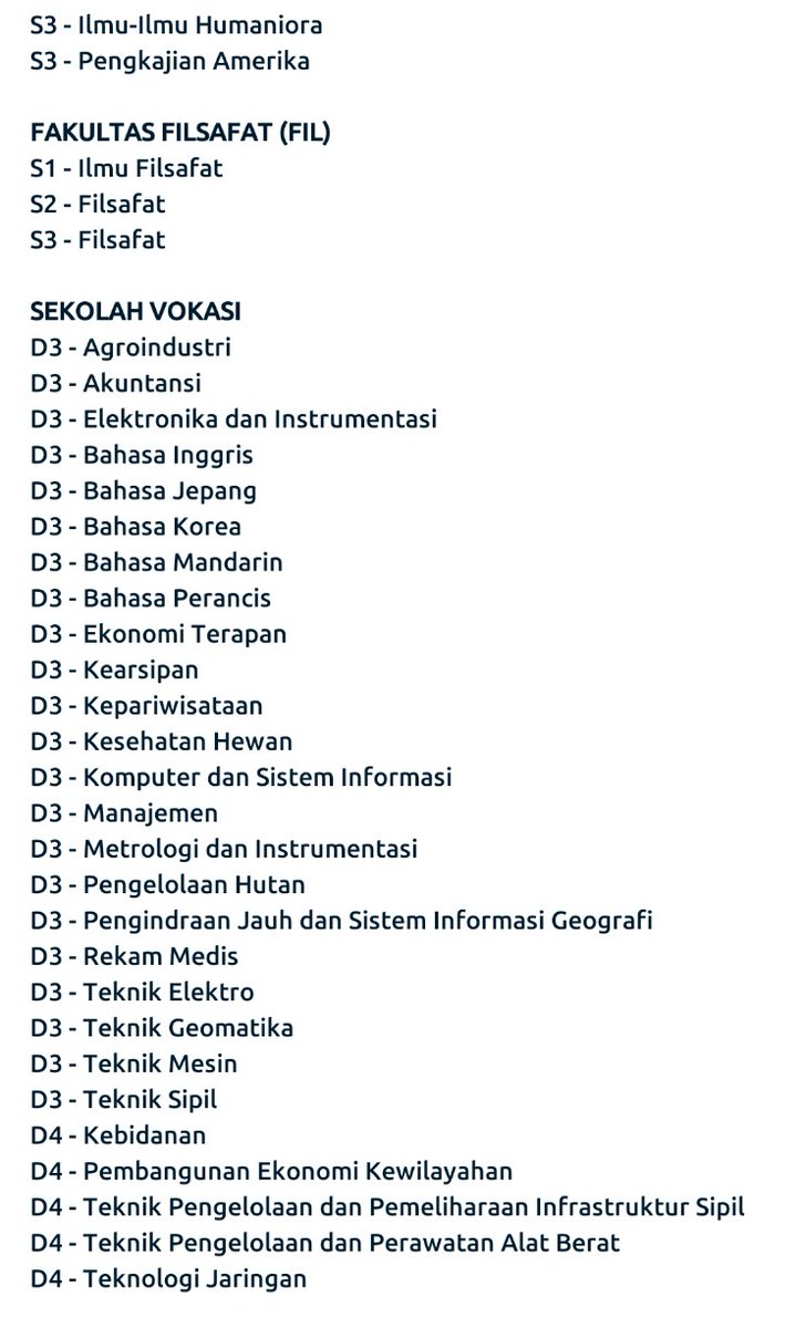IDGeografi's tweet photo. Universitas Gadjah Mada (UGM)
Fakultas dan Jurusan

#ugm #GI_fakultasdanjurusan
Part (3) https://t.co/v623gxOGn5
