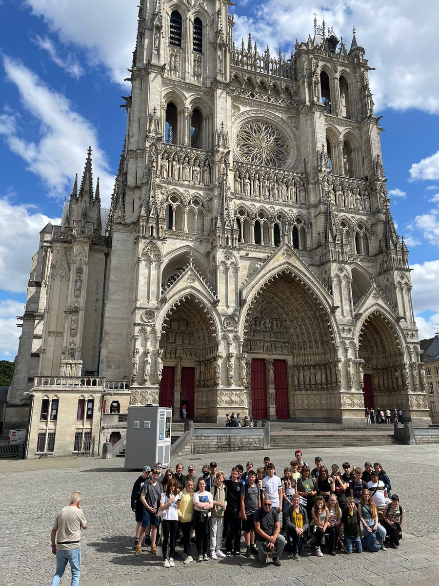 The France trip will be heading home today. Yesterday they visited Amiens Cathedral overlooking the river Somme. ETA is 9pm
