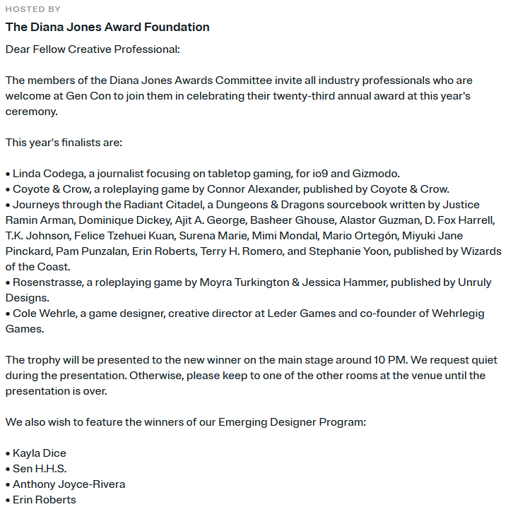 PotatoDialogues's tweet photo. This year's invitation is gave double the joy not only for reminding me of our accomplishment from Session Zero Online 2021, but also because one of the new finalists this year includes our good friend Pam Punzalan @TheDovetailor. https://t.co/dnkB2LVmu9