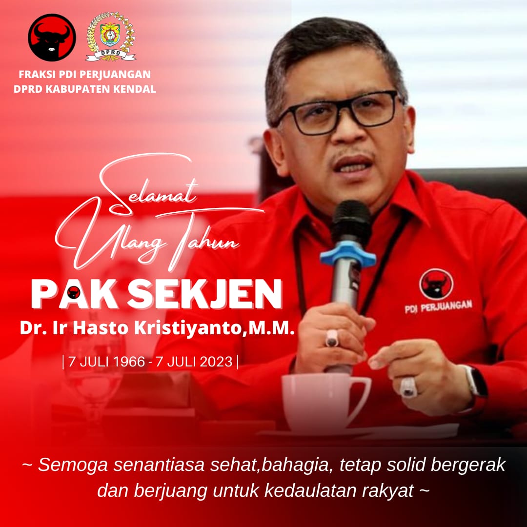 Sugeng ambal warso pak Sekjen... Mugi2 tansah pinaringan kesehatan, keberkahan saking Gusti 

#PDIPerjuangan 
#MEnangkanGAnjar 
#Menangspektakuler