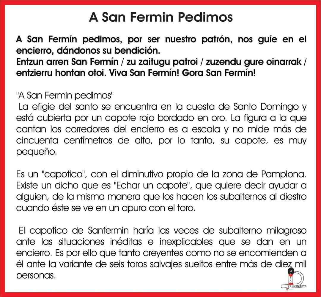 MiradaTaurina's tweet photo. Tercer cántico
Suerte para todos los corredores
#Sanfermines2023 https://t.co/S8tjuycidY