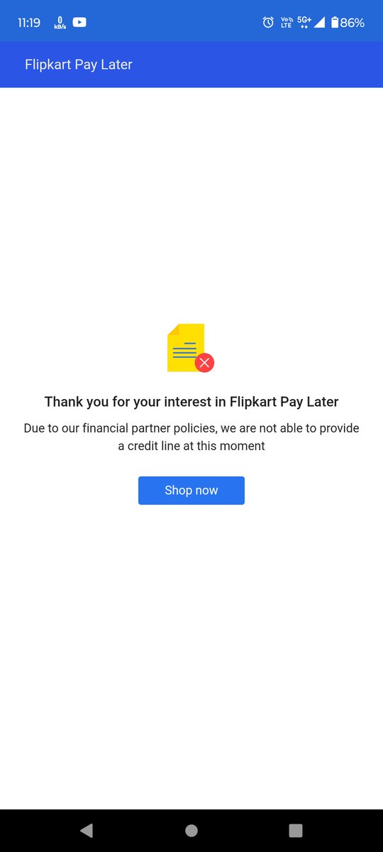 TechnoDebu's tweet photo. @flipkartsupport @Flipkart my flipkart pay later service isn't working.... What criteria need for eligible pay later service ? https://t.co/lqsC0TeLwz