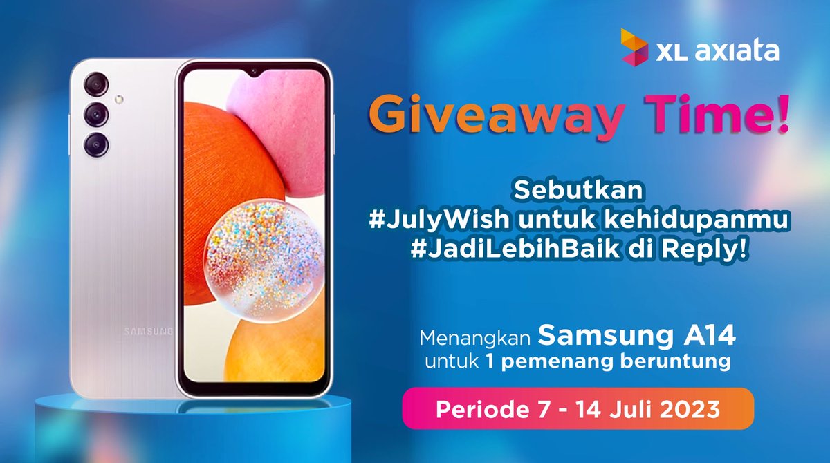 XLSMART's tweet photo. Yuk ikutan!
1. Follow @XLAxiata_Tbk 
2. RT dan Like Postingan ini
3. Sebutkan #JulyWish mu sebanyak-banyaknya di reply dan Mention temanmu
4. Sertakan hashtag #JadiLebihBaik
5. Sebutkan #JulyWish mu se-kreatif mungkin https://t.co/kXtzlkbrad