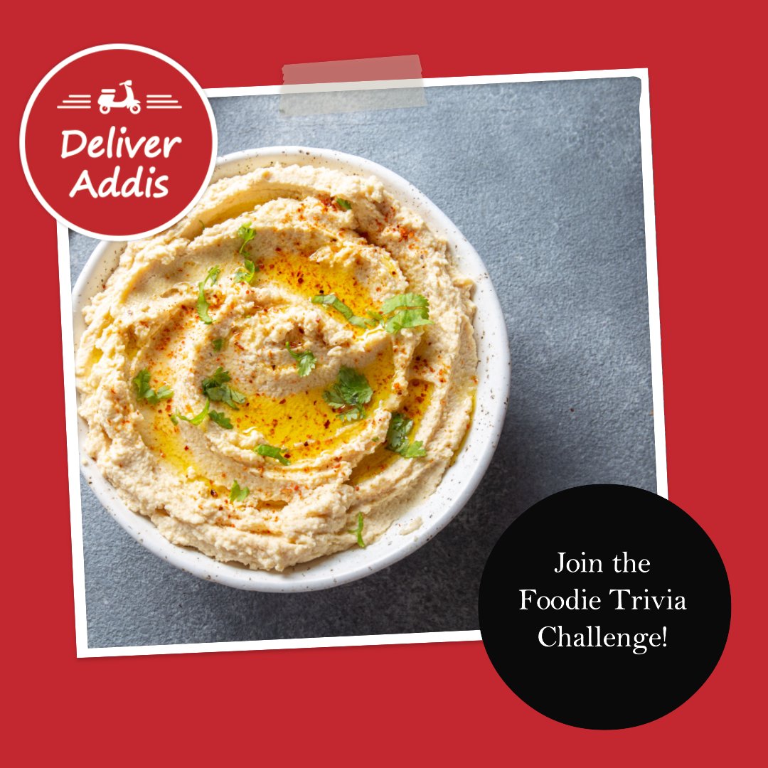 It's time to show off your food knowledge! 
Our Foodie Trivia Challenge is here and we're asking the tough questions.  
"What is the main ingredient in hummus?"
Reply with your answer and let's see who the real foodies are!
#FoodieTriviaChallenge #DeliverAddis