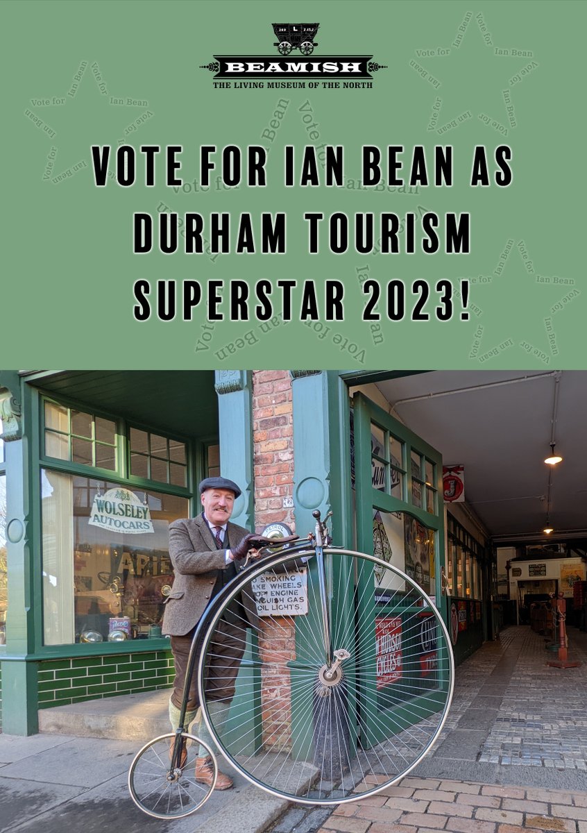 Beamish_Museum's tweet photo. Only a couple of hours left to ⭐️VOTE FOR IAN!⭐️

1900s Town Engager Ian Bean has been shortlisted for Durham Tourism Superstar 2023 and voting closes at midday today (Friday, 7th July 2023)!

You can Vote for Ian here https://t.co/v4R40R5OtJ https://t.co/ptZQq6MO2B