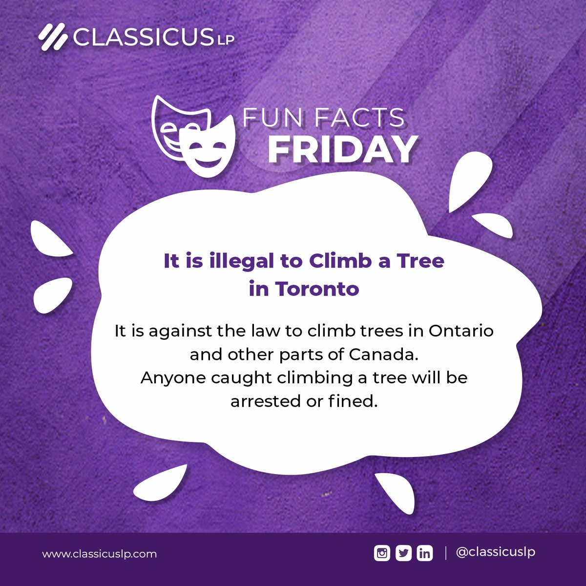 If you plan on taking a trip to Canada, do well to take note of this fact so as to avoid being fined or sanctioned. #Classicuslp#canada #funfacts #weirdfriday #lawfirm #solicitor #lagosbusiness #lagoslawfirm #weekend#tgif #