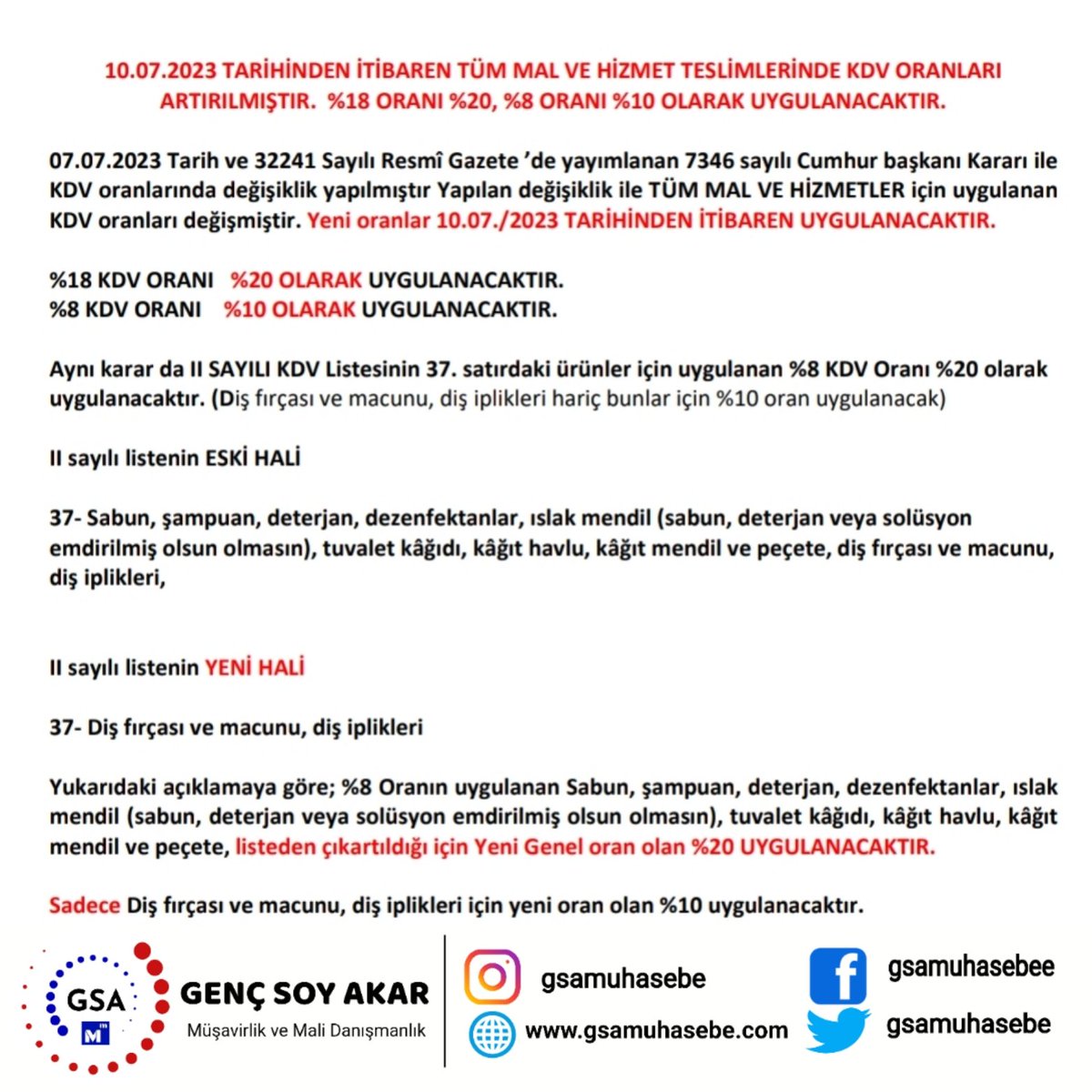 VOLKANAKAR's tweet photo. 📌 #KDV #2023 #gsamuhasebe  #eDönüşüm #eArşiv #eFatura #eSMM #eArşivfatura #İstanbul #Kocaeli #GİB #SGK #Türmob #İsmmmo #İsmmmd #Şirket #Limitedşirket #Anonimşirket #Muhasebe #Muhasebeci #Smmm #Malidanışman #Malimüşavir
https://t.co/V8lvStFb50 https://t.co/EaTQGhO0bj