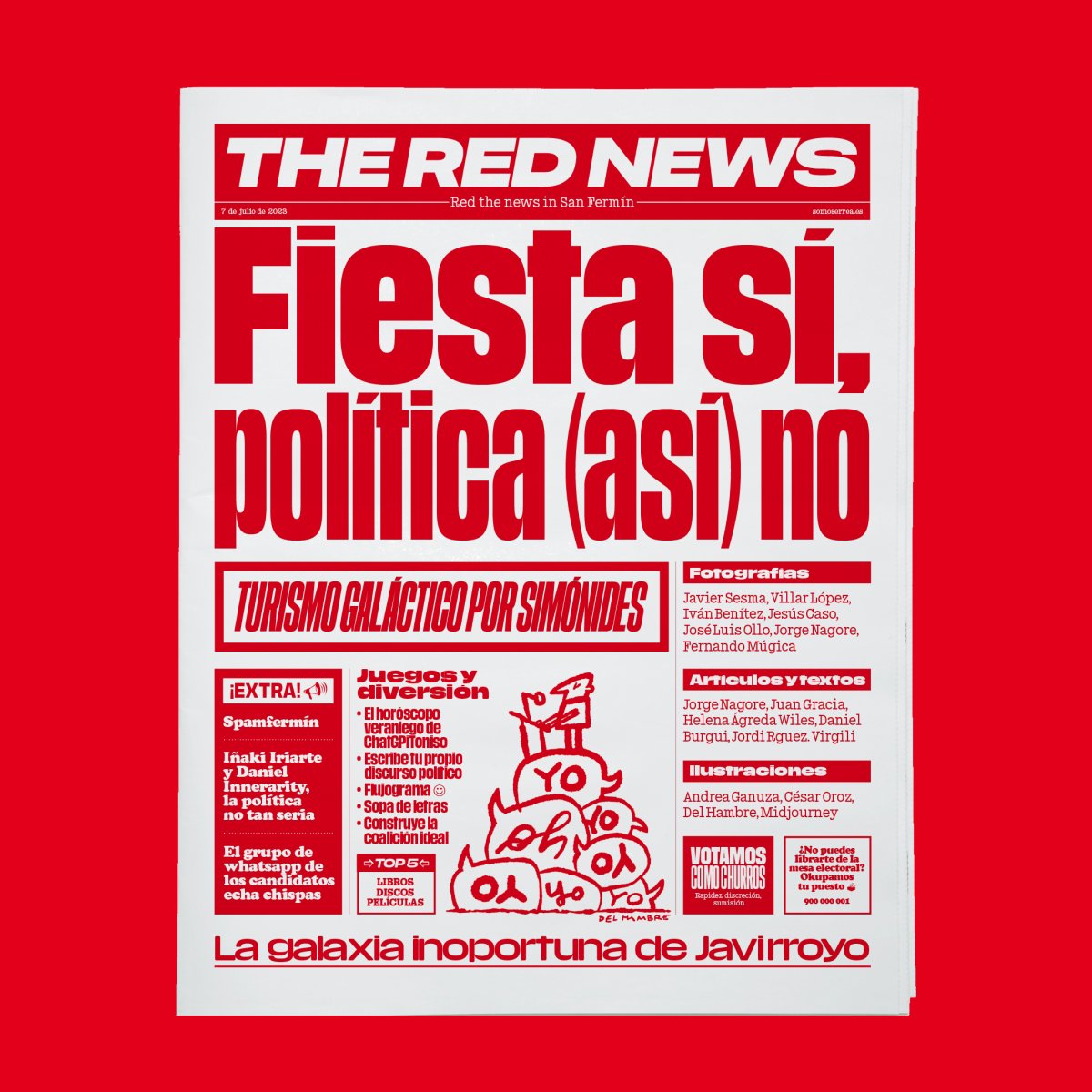 ¡Ha salido “The Red News”! 
Grandes una vez más la gente de <a href="/somoserrea/">Errea</a>: han hecho un periódico impreso efímero (un sólo número) y gratuito, con motivo de los #Sanfermines2023.
Se puede pedir: 
somoserrea.es/producto/the-r…