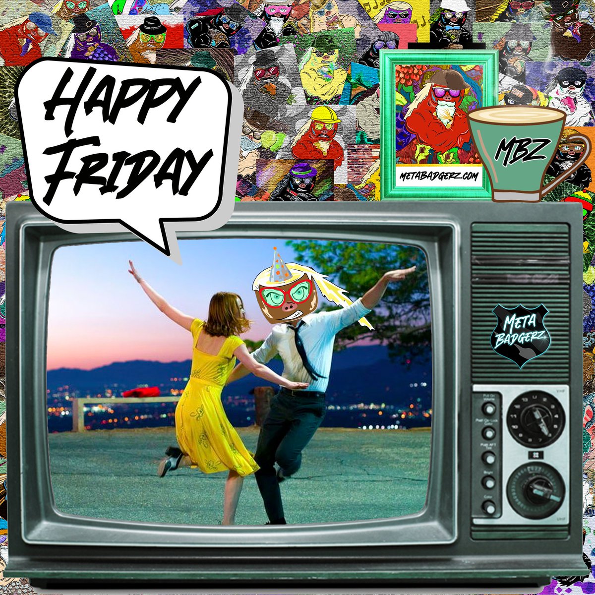 MetaBadgerz's tweet photo. One day until the Weekend good people … HAPPY FRIDAY to the ‘Excited for the Weekend crew’! 🥳💪🪅🍾🪩🎉🦡
#fridayfeeling #FridayVibes #NFT #multichain #NFTCommunity #NFTartwork #Freemint #NFTkid #NFTGiveaway #nftart #DropEverythingNow #BritneySpears https://t.co/Y06TlYwhOD