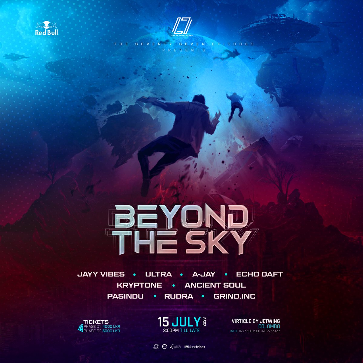 Brace yourself for mind blowing event with @77episodes 

Let’s party 30 stories above the ground of colombo with and sensational view capturing the colombo landscape. 

📍 - Virticle by jetwing 
📆 - 15th of July 2023
🕰️ - 3:00pm Onwards 

Join with us let’s groove together💥