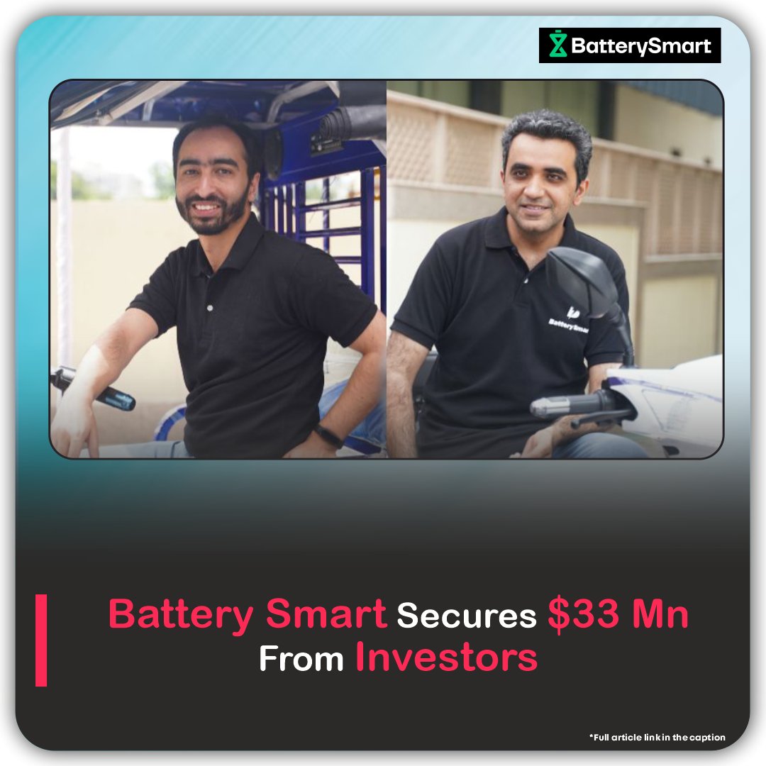 Battery swapping platform Battery Smart has secured $33 million (about Rs 272 crore) in capital from both new #investors The Ecosystem Integrity Fund (EIF) and British International Invetment (BII), others.

Read more - viestories.com/battery-smart-…

#batterysmart #ev #batteryswapping