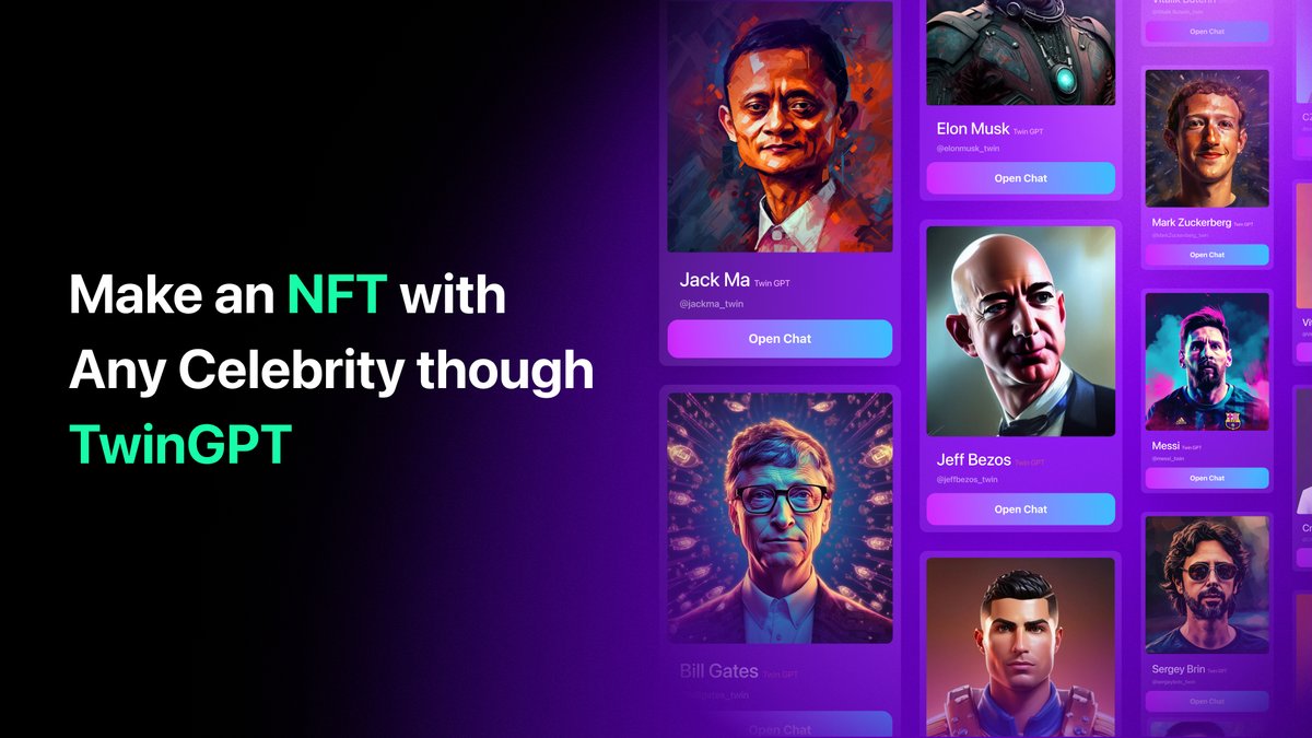 🚀Create Your Best Conversation with TwinGPT

Have you dreamt about talking with Elon Musk?🧐

Make AI clones of celebrities and talk with them about anything!

Design your NFT that is tradable in our Nicegram Marketplace💫

Learn more about it here: 
t.me/twingpt_chat