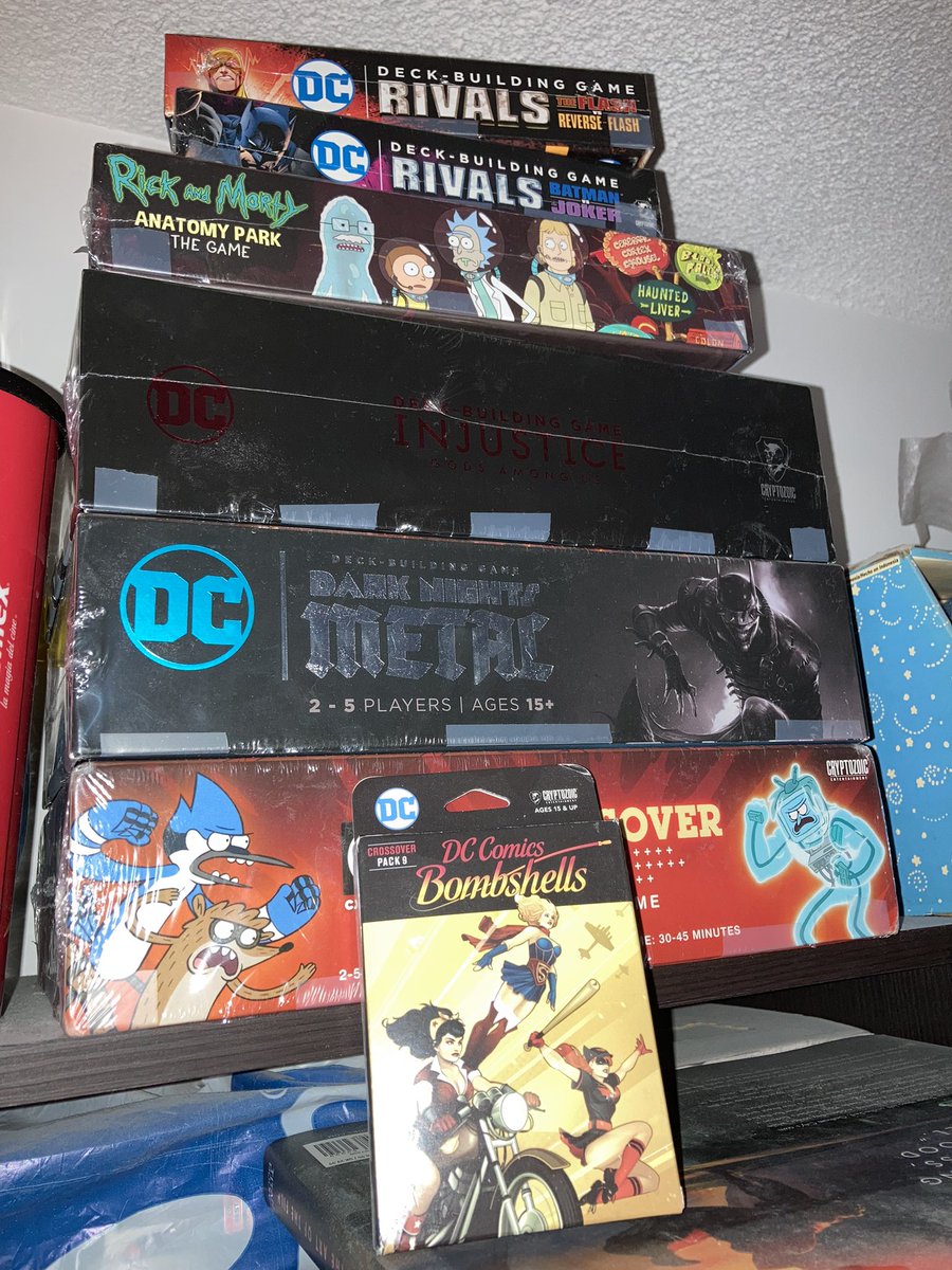 curiaco's tweet photo. Mi colecciΓ³n de juegos @Cryptozoic hasta ahora! #DCDBG #CNCrossover #injustice #darknightsmetal #RickAndMorty #Bombshells https://t.co/UyEIAgVz2u
