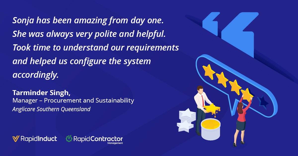 RapidGlobal's tweet photo. We understand how valuable our clients like @AnglicareSQ are to the community, which is why we always endeavour to provide quality client service. Sonja, one of our fantastic Project Coordinators, is no exception!
#agedcare #workhealthsafety #contractormanagement #compliance https://t.co/xZBvjFR1Gf