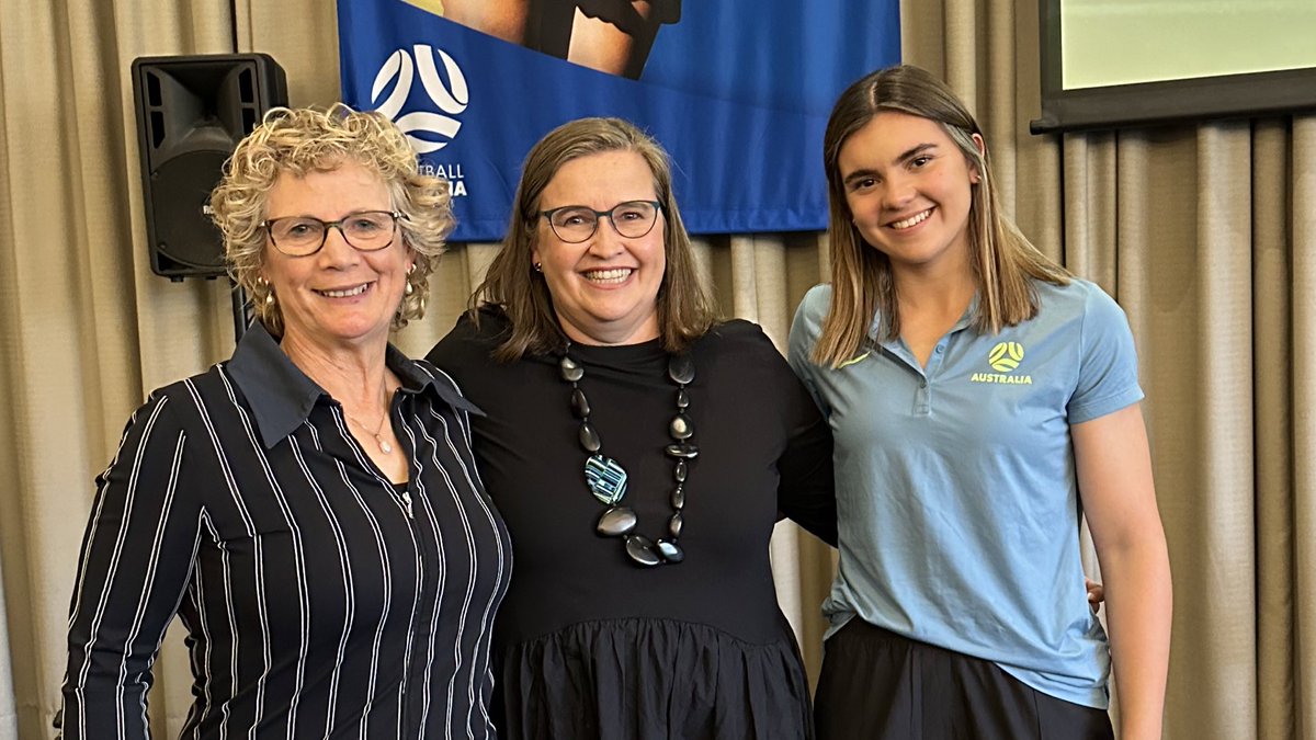 Kate_Jenkins_'s tweet photo. Brilliant celebration today at the @footballvic Community in Business Half-Time Luncheon. Especially loved hearing from @MatildasAlumni Shona Bass and emerging player Paige Zois, plus 👏👏 @BeaumarisSC  #FVCIB @FV_CIB ##FIFAWWC23 https://t.co/gRhmllU8rl