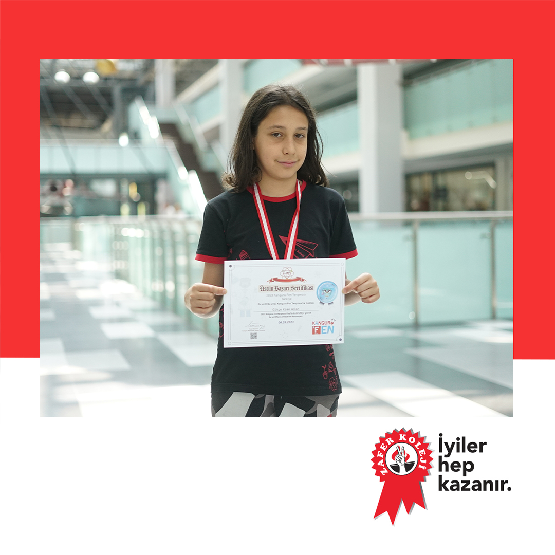 10'da büyük bir gelecek var!

Kanguru Fen Yarışması'nda sadece 1 yanlış yaparak Türkiye 10.su olmayı başaran 6/C sınıfı öğrencilerimizden Gökçe Kaan Aslan'ı çalışma azminden dolayı tebrik ediyor, başarılarının devamını diliyoruz.