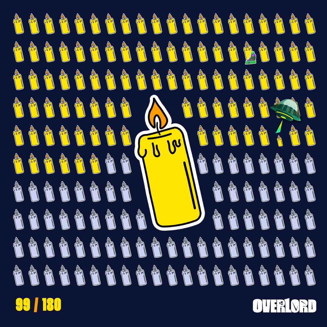 BubblesJacksonn's tweet photo. A lucky number, so perfect day to start #GalacticAdventureEvents π¦
99 days, 99 candles lit !
π―οΈx 99
@Overlord_xyz @Cbcreepz
#DontSleepOnCreepz #OverlordInvasion #6monthchallenge #6monthCreepz https://t.co/VGpzEEZZ7r