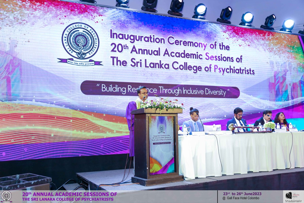 slcpsych's tweet photo. The Sri Lanka College of Psychiatrists celebrated the commencement of its 20th Annual Academic Sessions with a grand inauguration ceremony held on June 23rd at the prestigious Galle Face Hotel in Colombo. #MentalHealthMatters #psychiatry #SriLanka https://t.co/fxQCOyS3jM